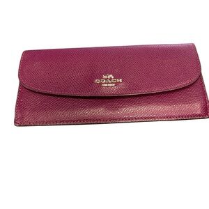 Coach Magenta Leather Wallet